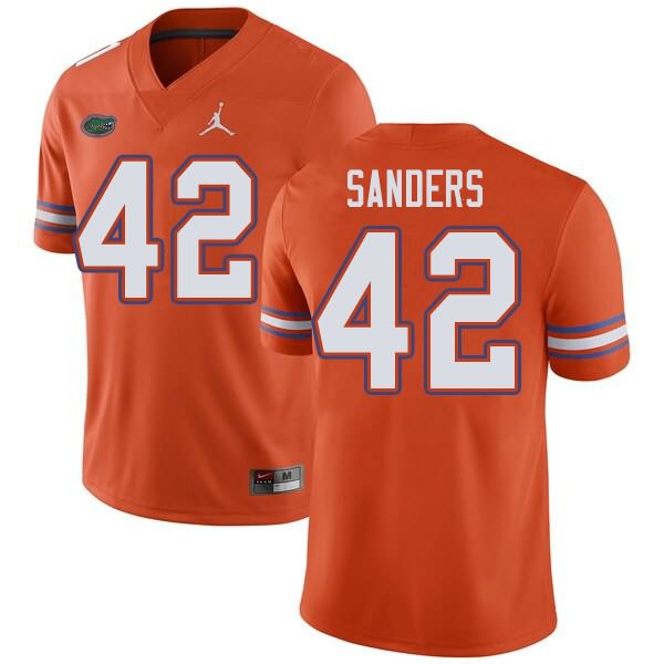 Men's NCAA Florida Gators Umstead Sanders #42 Stitched Authentic Jordan Brand Orange College Football Jersey UWL0865BG